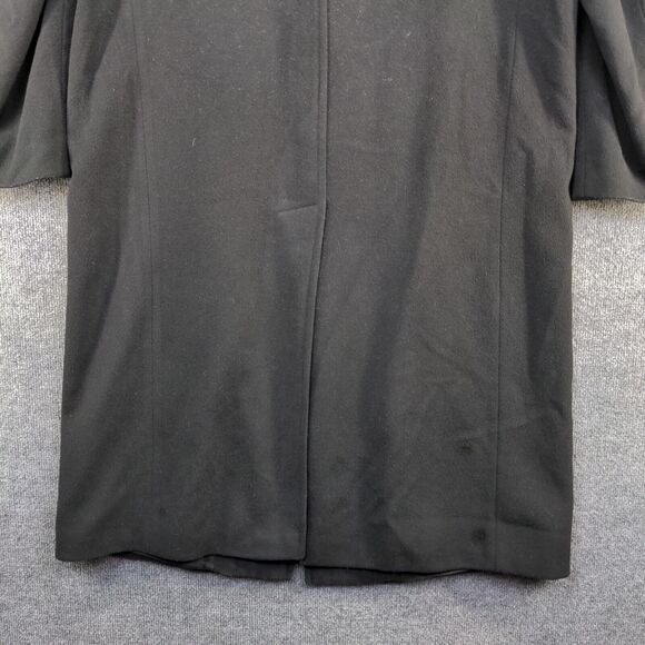 Kasper Men's Button-Up Coat Solid Black 50x48 Cashmere Blend Slit Back - Picture 9 of 16